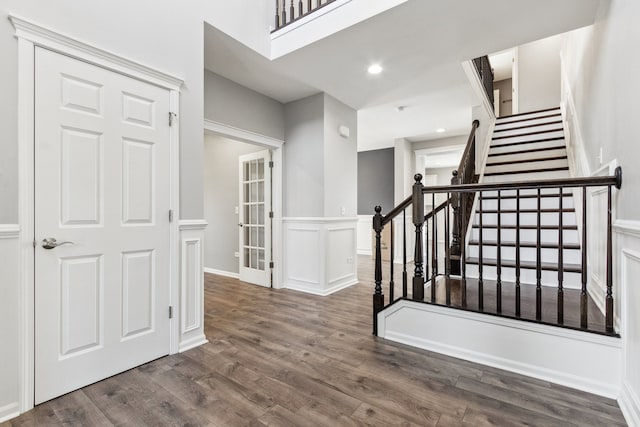 interior space featuring dark wood-type flooring