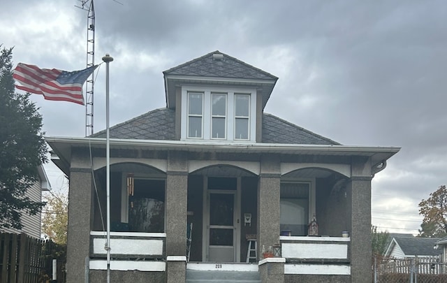 view of front of home featuring covered porch