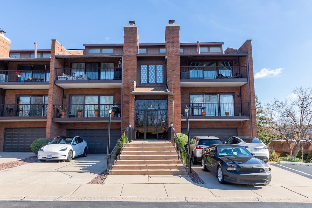 view of building exterior featuring a garage