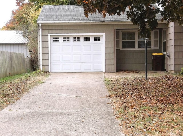 garage with driveway