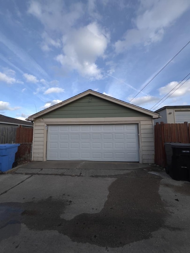 view of garage