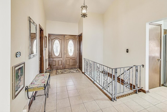 view of tiled entrance foyer