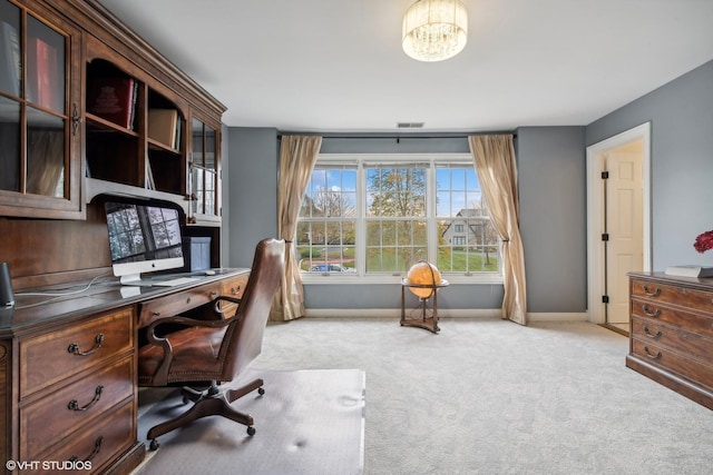 1100 Glencrest Dr, Inverness, IL 60010 - carpeted office space with baseboards and a chandelier