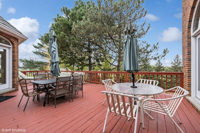 1100 Glencrest Dr, Inverness, IL 60010 - wooden deck with outdoor dining space