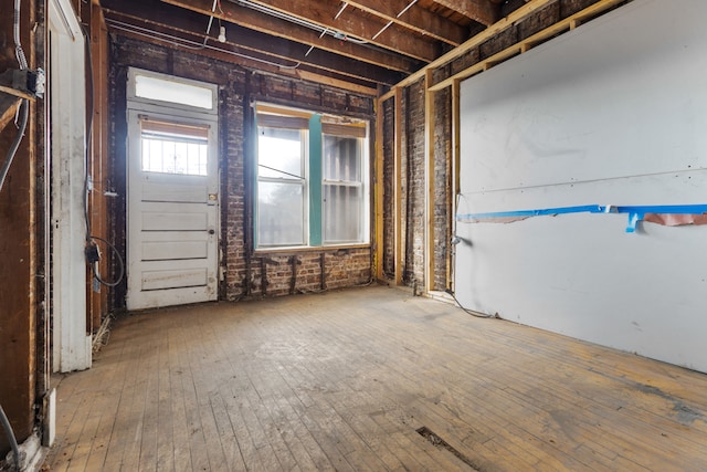 miscellaneous room featuring hardwood / wood-style flooring