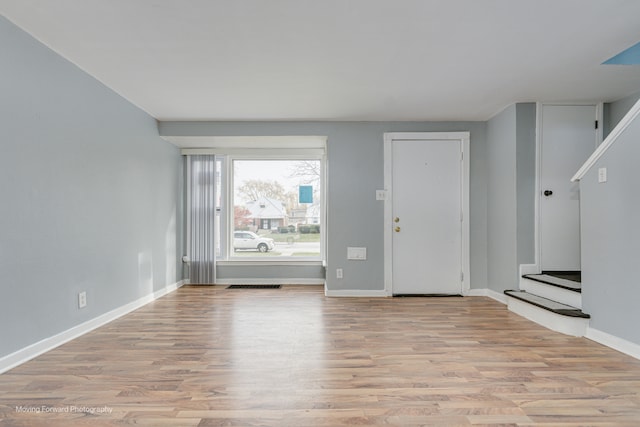 interior space featuring light wood-type flooring