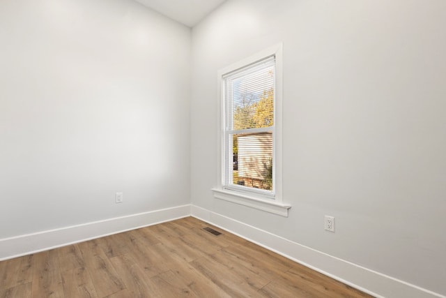 empty room with light wood-type flooring