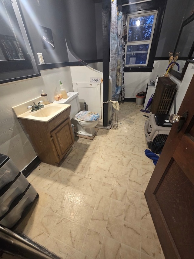 bathroom featuring toilet and vanity