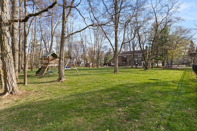 view of yard featuring a playground