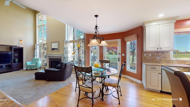 dining room featuring light wood-type flooring