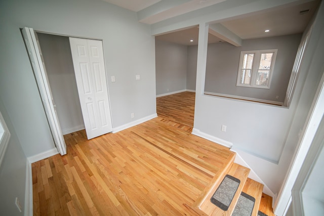 empty room featuring light hardwood / wood-style flooring