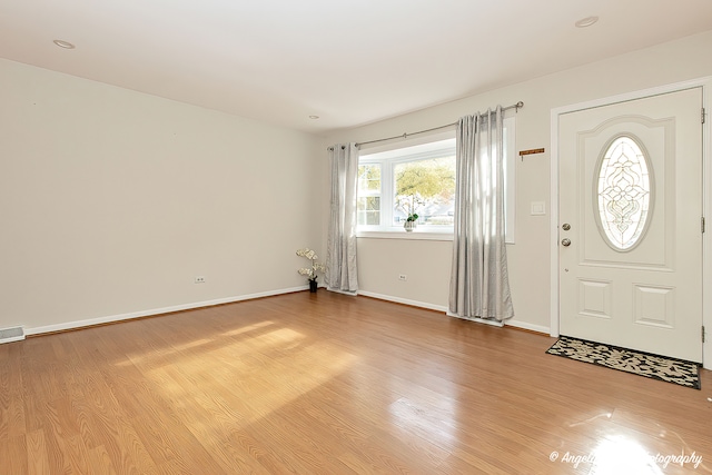 foyer with hardwood / wood-style flooring