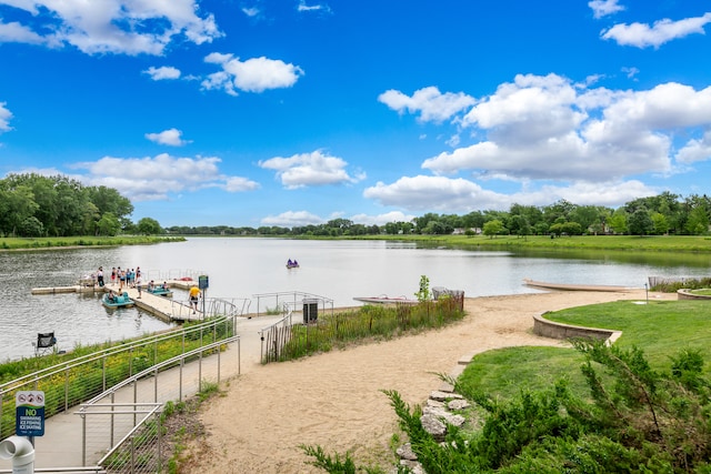 water view featuring a boat dock