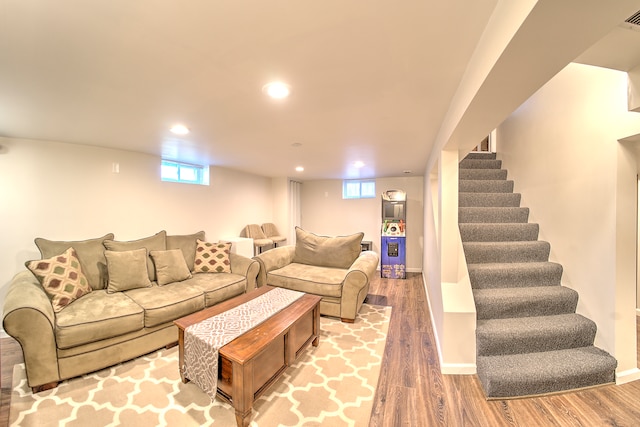 living room featuring hardwood / wood-style flooring