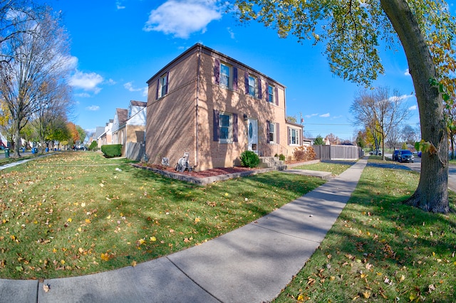 view of property exterior featuring a yard