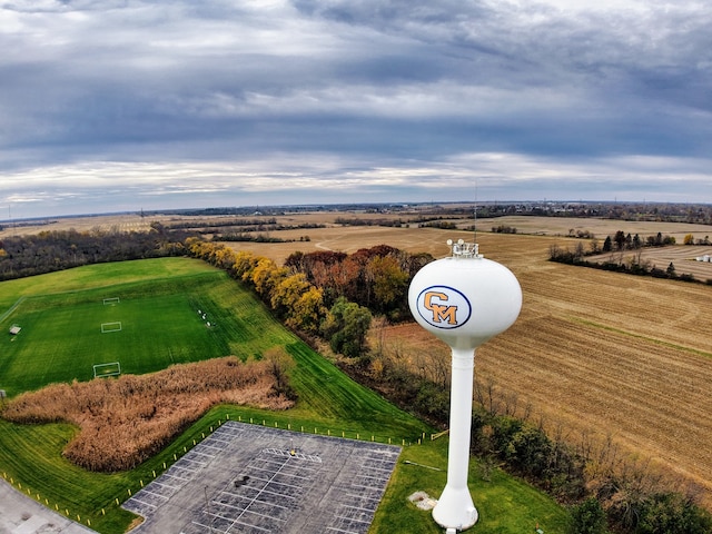 drone / aerial view with a rural view