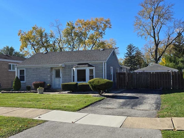 view of front of home with a front yard