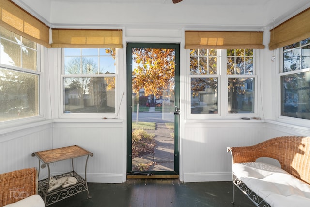 sunroom with plenty of natural light