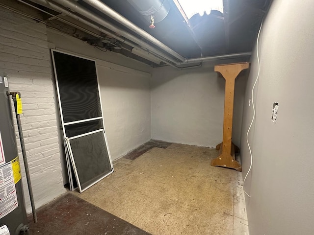 basement with water heater