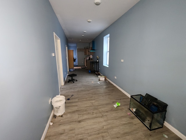 hall featuring hardwood / wood-style flooring