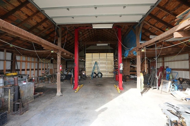 view of garage