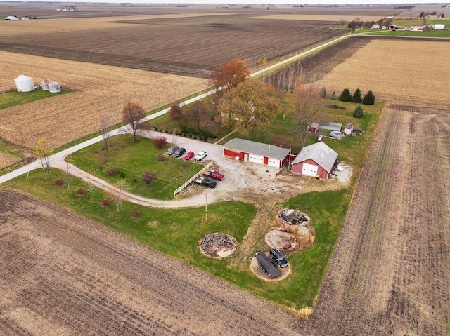 aerial view with a rural view