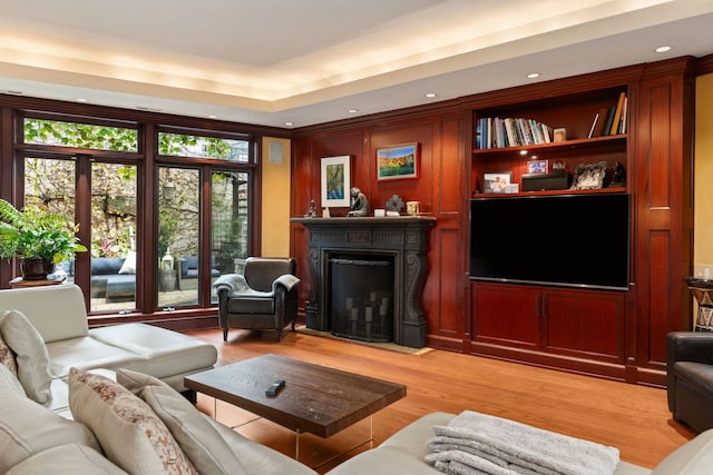 living room featuring light hardwood / wood-style flooring