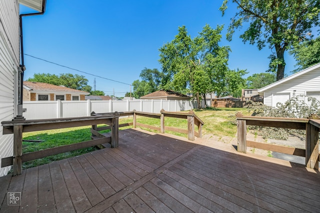 deck with a lawn