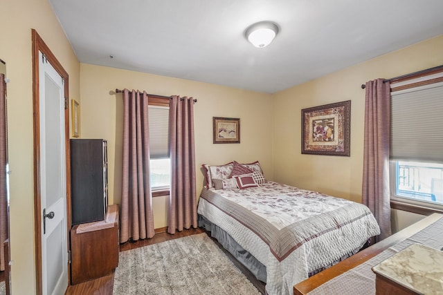 bedroom featuring wood-type flooring