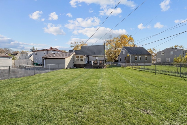 view of yard with a deck