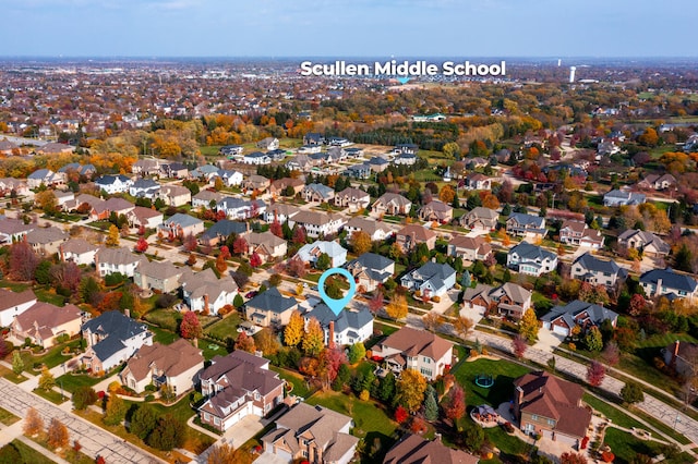 bird's eye view featuring a residential view