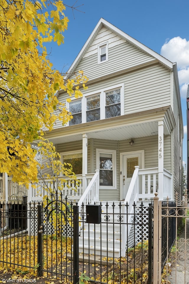 view of front of house with covered porch