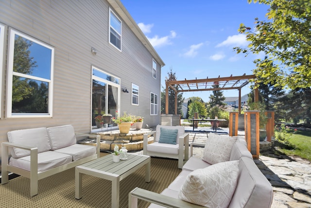 17828 S Mitchell Ln, Lockport, IL 60441 - view of patio featuring an outdoor living space and a pergola