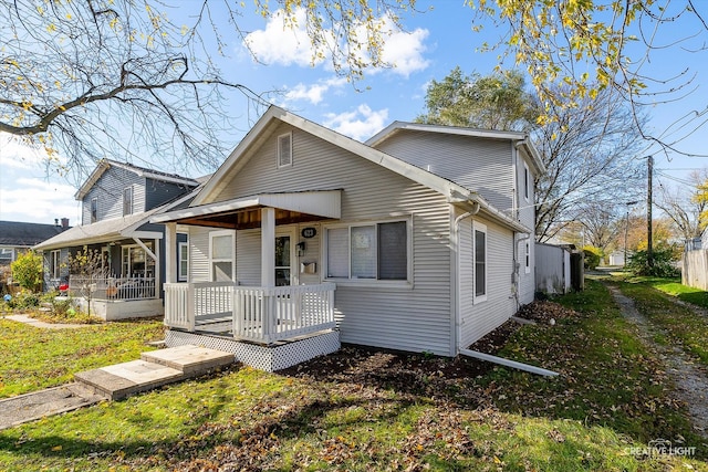 bungalow featuring covered porch