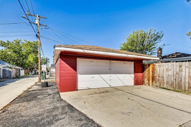 view of garage