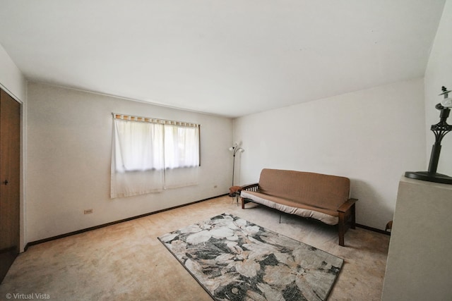 sitting room with light carpet