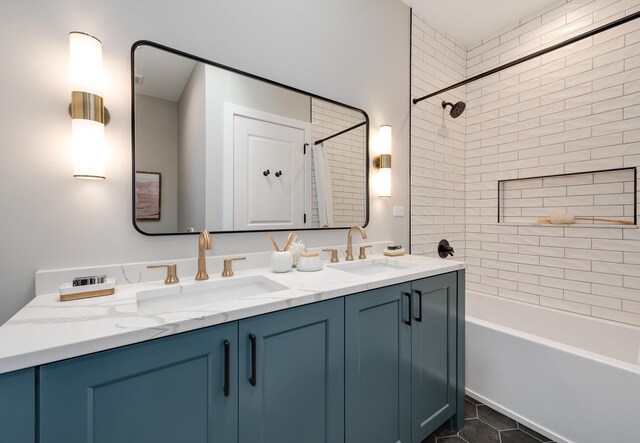 bathroom featuring vanity and tile patterned flooring