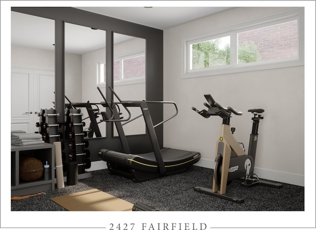 exercise area with plenty of natural light