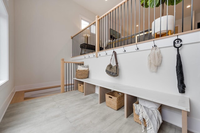 mudroom with baseboards