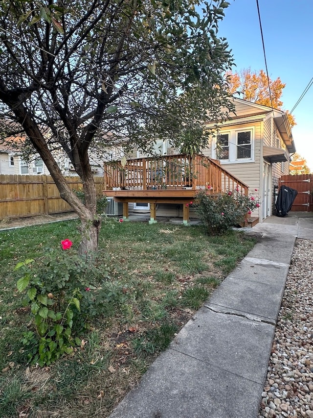 exterior space featuring a wooden deck