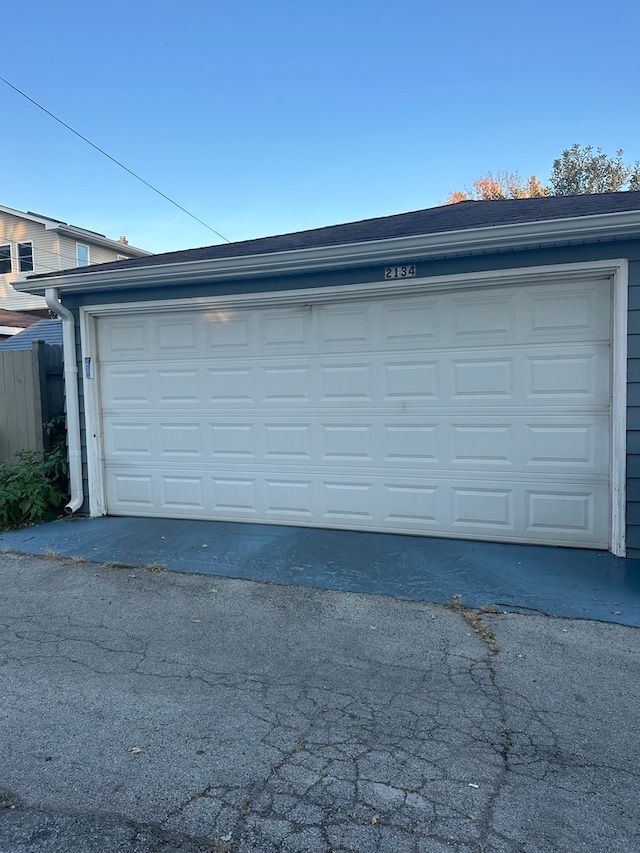 view of garage