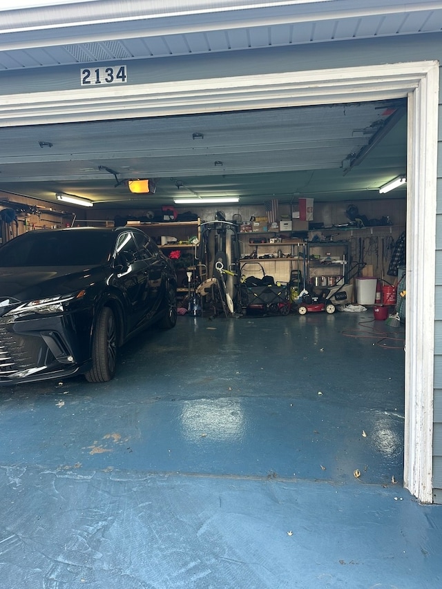 view of garage