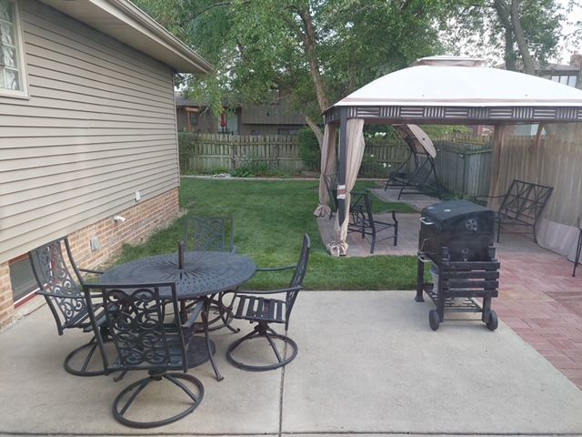 view of patio with a gazebo