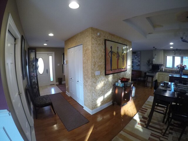 kitchen featuring hardwood / wood-style floors