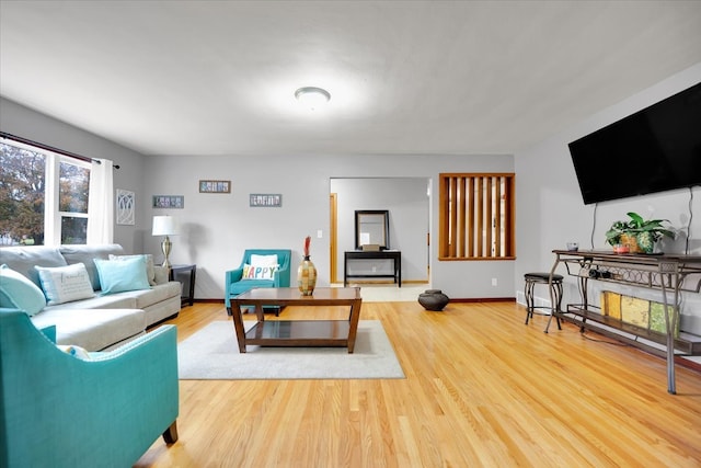 living room featuring hardwood / wood-style flooring