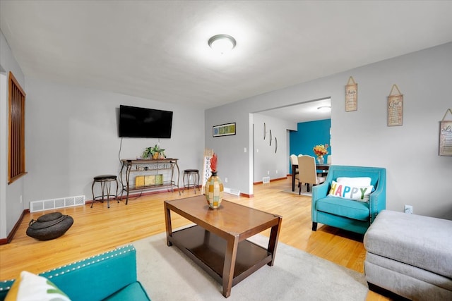 living room featuring hardwood / wood-style flooring