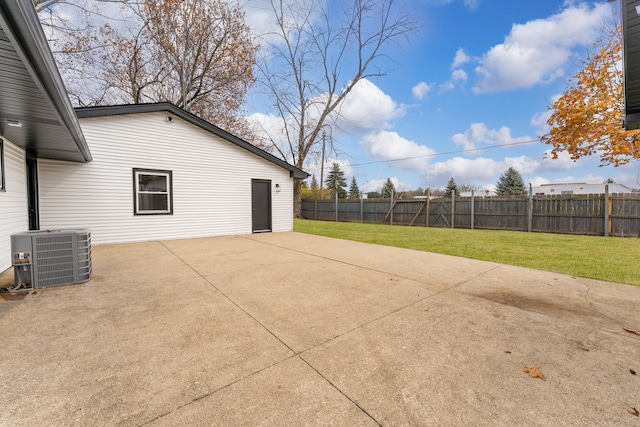 view of patio featuring central AC