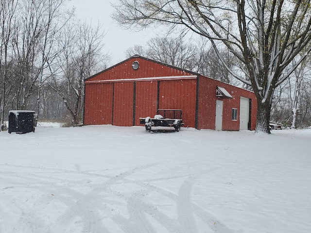 view of snow covered structure