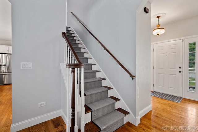 foyer featuring light wood-type flooring