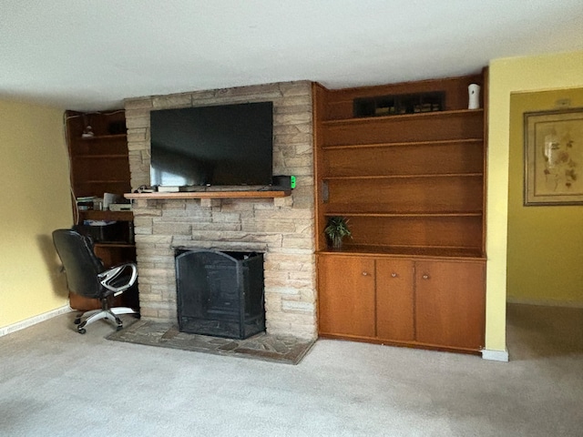 living room featuring light colored carpet